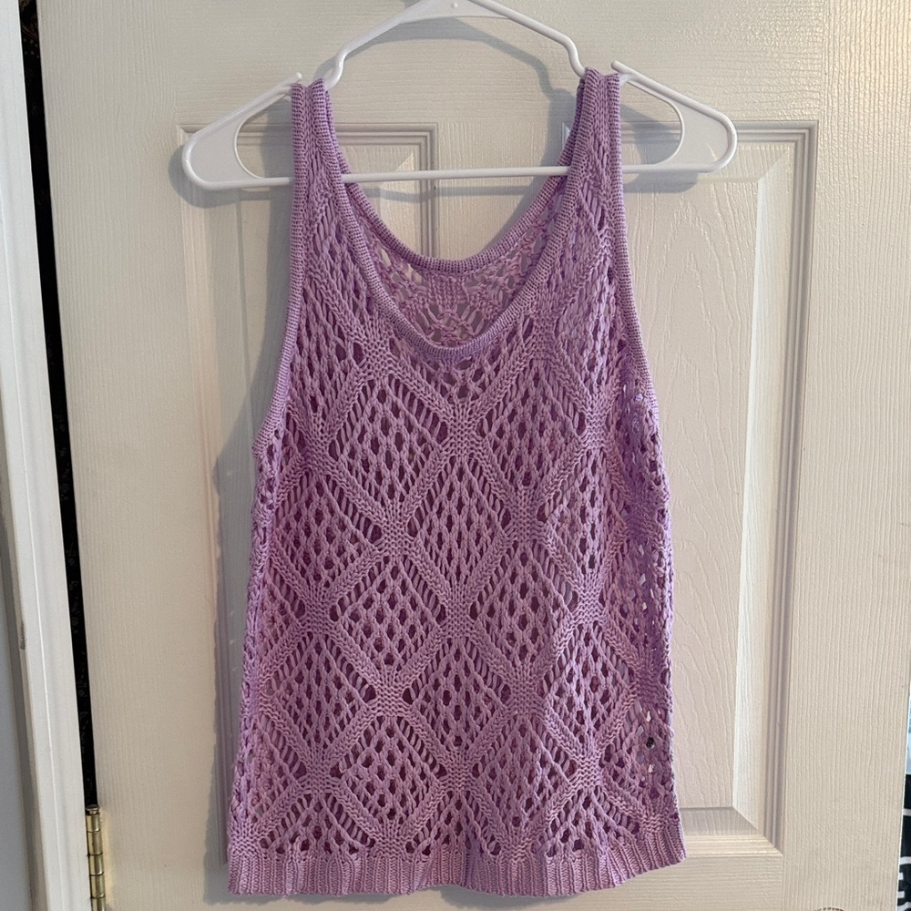 Lavender Open-Knit Tank Top - Women